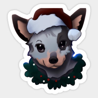 Cute Australian Cattle Dog Drawing Sticker